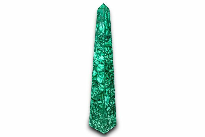 Tall Polished Malachite Obelisk - DR Congo #381143